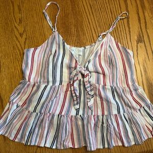 Jun & ivy patriotic Tiered Tie Front Camisole